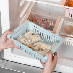 Space Savvy Küche & Esszimmer-Verstellbare Kühlschrankschublade – platzsparender Küchen-Organizer