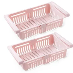 Space Savvy Küche & Esszimmer-Verstellbare Kühlschrankschublade – platzsparender Küchen-Organizer