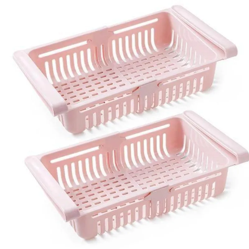 Space Savvy Küche & Esszimmer-Verstellbare Kühlschrankschublade – platzsparender Küchen-Organizer