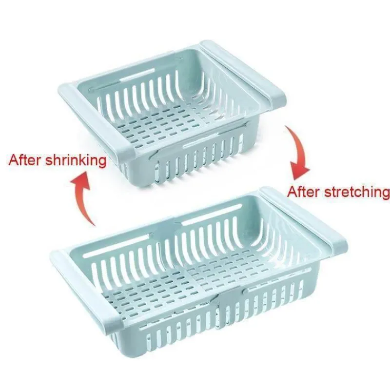 Space Savvy Küche & Esszimmer-Verstellbare Kühlschrankschublade – platzsparender Küchen-Organizer