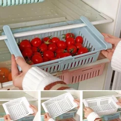 Space Savvy Küche & Esszimmer-Verstellbare Kühlschrankschublade – platzsparender Küchen-Organizer
