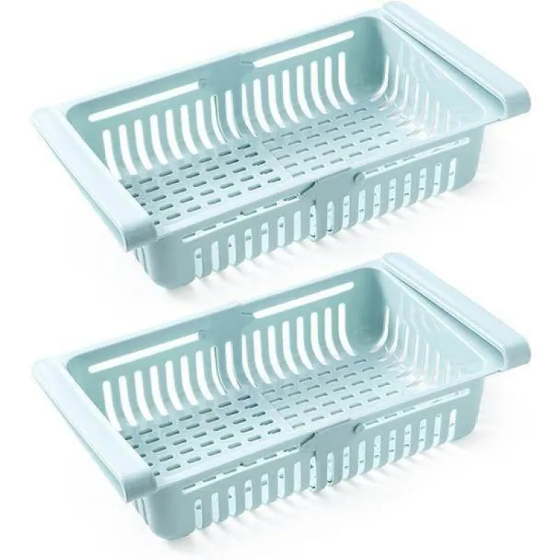Space Savvy Küche & Esszimmer-Verstellbare Kühlschrankschublade – platzsparender Küchen-Organizer