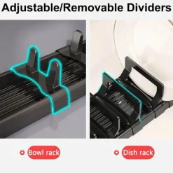 Signature Spaces Küche & Esszimmer-Verstellbarer Abtropfständer – platzsparender Küchen-Organizer