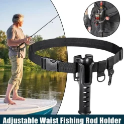 Roam Ready Outdoor-Artikel|Heimwerkzeuge-Verstellbarer Angelrutenhaltergürtel - Angelzubehör