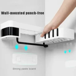 The Blissful Bath Badezimmer-Verstellbarer, drehbarer Wandregal-Organizer – Aufbewahrungslösung für Badezimmershampoo