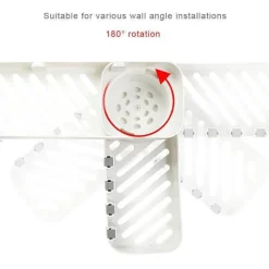 The Blissful Bath Badezimmer-Verstellbarer, drehbarer Wandregal-Organizer – Aufbewahrungslösung für Badezimmershampoo