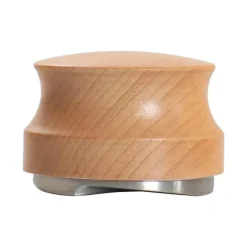 Tom Küche & Esszimmer-Verstellbarer Espresso-Stampfer – Edelstahl mit Griff aus Buchenholz