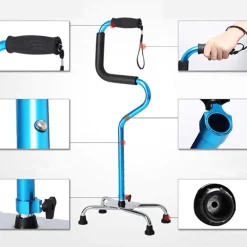 The Relaxation Nook Mobilitäts- Und Support-Tools|Gesundheits-Gadgets-Verstellbarer Gehstock – Starke Mobilitätshilfe für Senioren