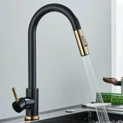 Decor Küche & Esszimmer-Verstellbarer goldener hoher Wasserhahn – minimalistisches Design