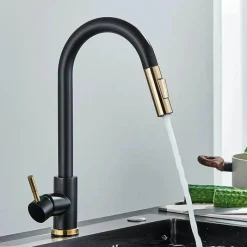 Decor Küche & Esszimmer-Verstellbarer goldener hoher Wasserhahn – minimalistisches Design