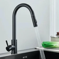 Decor Küche & Esszimmer-Verstellbarer goldener hoher Wasserhahn – minimalistisches Design