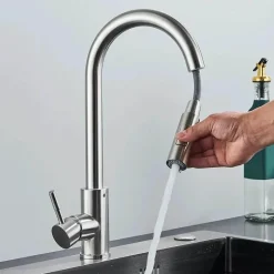 Decor Küche & Esszimmer-Verstellbarer goldener hoher Wasserhahn – minimalistisches Design