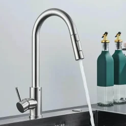 Decor Küche & Esszimmer-Verstellbarer goldener hoher Wasserhahn – minimalistisches Design