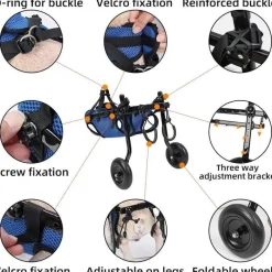 Furendo Haustierzubehör|Reinigungswerkzeuge Für Haustiere-Verstellbarer Hunderollstuhl – Ergonomische Mobilitätshilfe für Haustiere