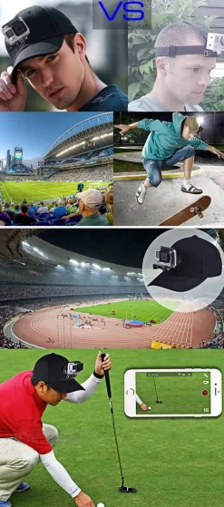 Gear Up u0026 Go Outdoor-Gadgets|Outdoor-Artikel-Verstellbarer Hut mit Kamerahalterung – Action-Kappe für Outdoor-Abenteuer