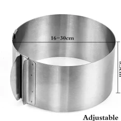 Tom Küche & Esszimmer-Verstellbarer Kuchenschneider – Mousse-Ringschneider aus Edelstahl
