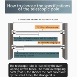 Room to Spare Aufbewahrung Und Organisation|Badezimmer-Verstellbarer Wäscheständer aus Edelstahl, Teleskopstange für den Balkon
