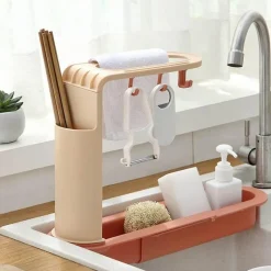 The Culinary Kit Küche & Esszimmer-Verstellbares Küchenregal, Abtropfgestell, Organizer