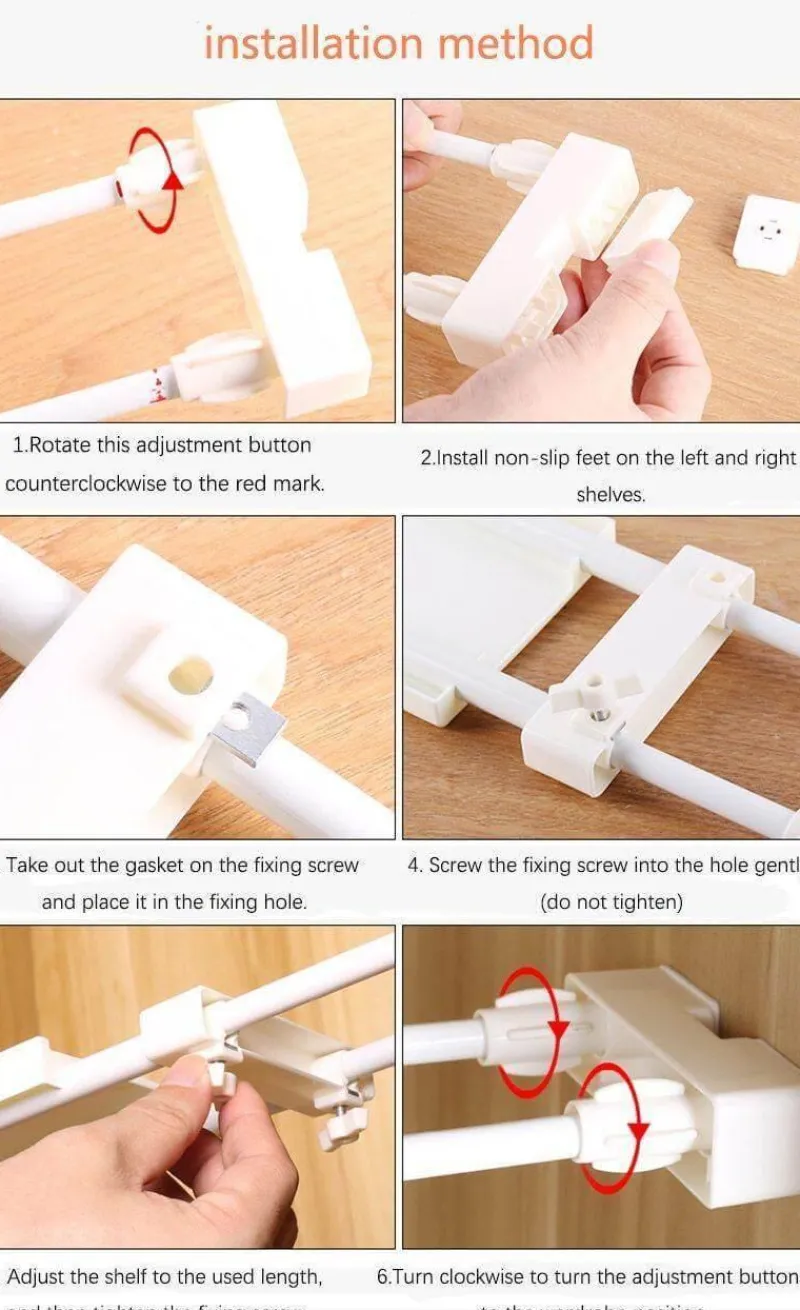 Deco Küche & Esszimmer-Verstellbares Küchenschrank-Organizer-Regal – Aufbewahrungslösung ohne Bohren