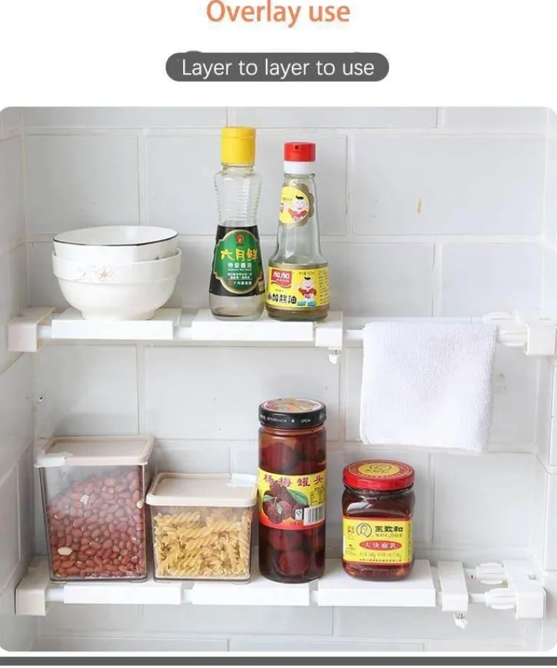 Deco Küche & Esszimmer-Verstellbares Küchenschrank-Organizer-Regal – Aufbewahrungslösung ohne Bohren