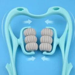 The Relaxation Nook Massageprodukte|Gesundheits-Gadgets-Verstellbares Nackenmassagegerät – Therapierolle mit sechs Rädern