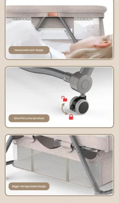 Kinder The Decor Haven Kinderwagen & Zubehör-Verstellbares tragbares Babybett – faltbares minimalistisches Design