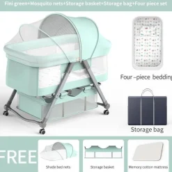 Kinder The Decor Haven Kinderwagen & Zubehör-Verstellbares tragbares Babybett – faltbares minimalistisches Design