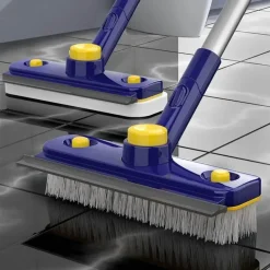 The Blissful Bath Badezimmer-V-förmige Bodenschrubberbürste - 2-in-1 Kantenreiniger mit langem Griff