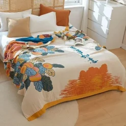 Wrap u0026 Relax Bettzeug-Vierlagige Gazedecke aus nordischer Baumwolle – weiche Tagesdecke