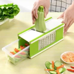 The Culinary Kit Küche & Esszimmer-Vierseitiger Gemüsereibe-Schneider - Multifunktionales Küchenwerkzeug