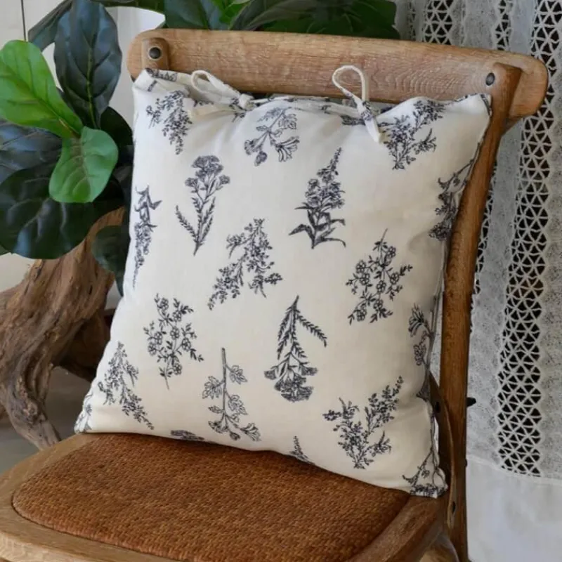 Cozy Cushions Bettzeug-Vintage Blumen Kissenbezug - Line Art Kissen für Sofa Dekor
