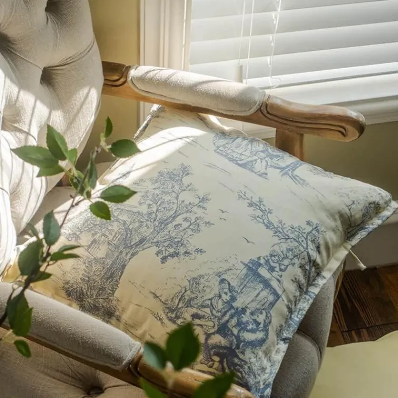 Cozy Cushions Bettzeug-Vintage Blumen Kissenbezug - Dekorativer Kissenbezug aus Baumwolle