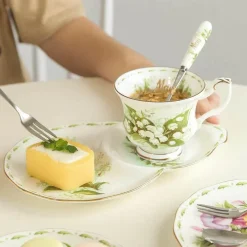 Feast u0026 Flair Küche & Esszimmer-Vintage Bone China Kaffeetassen-Set – Phnom Penh Design für das Home Office