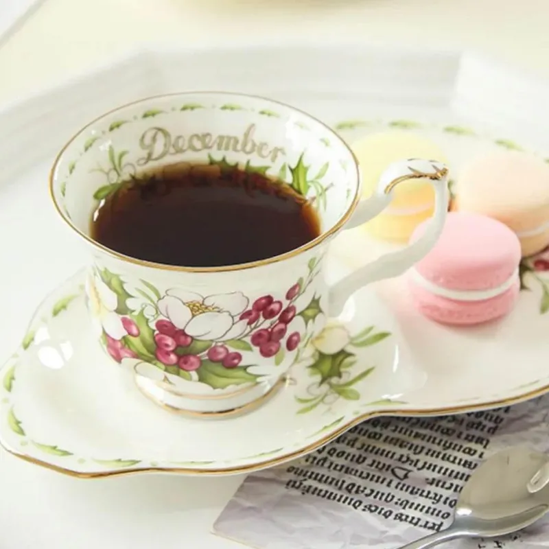 Feast u0026 Flair Küche & Esszimmer-Vintage Bone China Kaffeetassen-Set – Phnom Penh Design für das Home Office