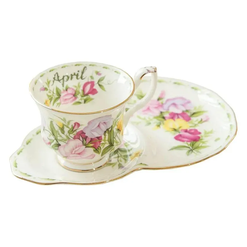 Feast u0026 Flair Küche & Esszimmer-Vintage Bone China Kaffeetassen-Set – Phnom Penh Design für das Home Office