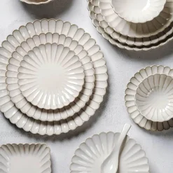 Elegance at the Table Küche & Esszimmer-Vintage Gestreiftes Esstischset aus Keramik - Küchengeschirr