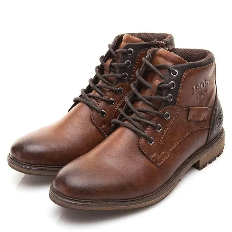 Herren Decor Herrenschuhe-Vintage High-Cut Schnürstiefel für Herren im Winter – modisches warmes Schuhwerk