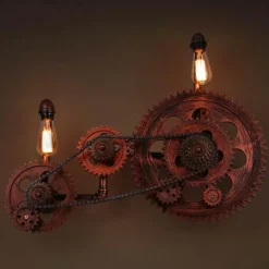 Comfort u0026 Style Beleuchtung-Vintage Industrial Wall Light - Creative Wood Gear Design