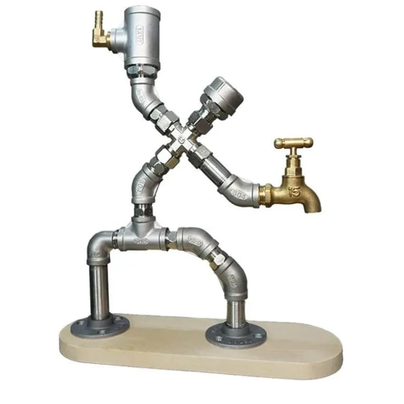 Timeless Touch Küche & Esszimmer-Vintage Industrieller Getränkespender aus Rohren - Einzigartiges Home-Bar-Accessoire