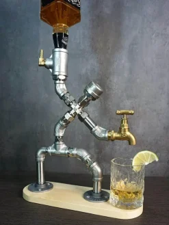 Timeless Touch Küche & Esszimmer-Vintage Industrieller Getränkespender aus Rohren - Einzigartiges Home-Bar-Accessoire