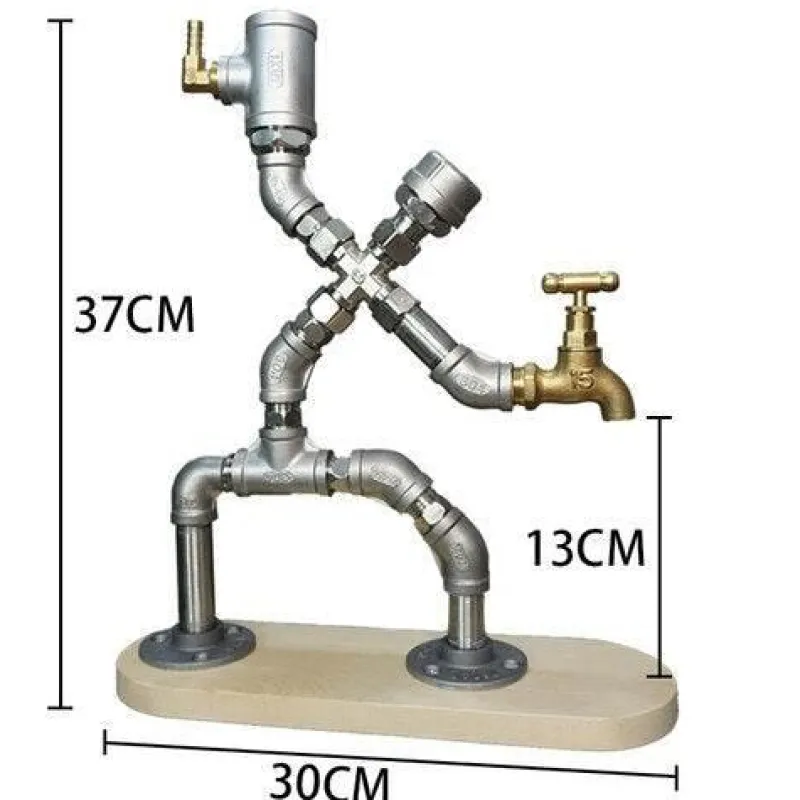 Timeless Touch Küche & Esszimmer-Vintage Industrieller Getränkespender aus Rohren - Einzigartiges Home-Bar-Accessoire