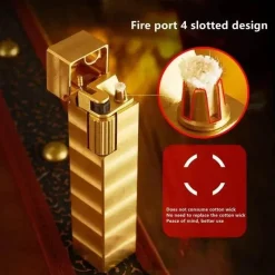 The Outdoor Vault Camping Im Freien|Outdoor & Garten-Vintage Kupfer Kerosin Feuerzeug - Handgemachtes Retro Flammenwerkzeug