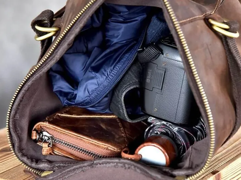 Decor Taschen & Geldbörsen-Vintage Lederrucksack - Klassische Herren Messenger Bag