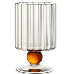 Plates u0026 More Küche & Esszimmer-Vintage Nordische Weinkelche mit geriffeltem Stiel - Glasbecher-Set mit Perlen