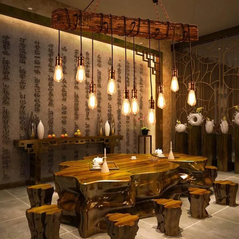 Comfort u0026 Style Beleuchtung-Vintage Pendant Light - Retro Wood and Metal Fixture