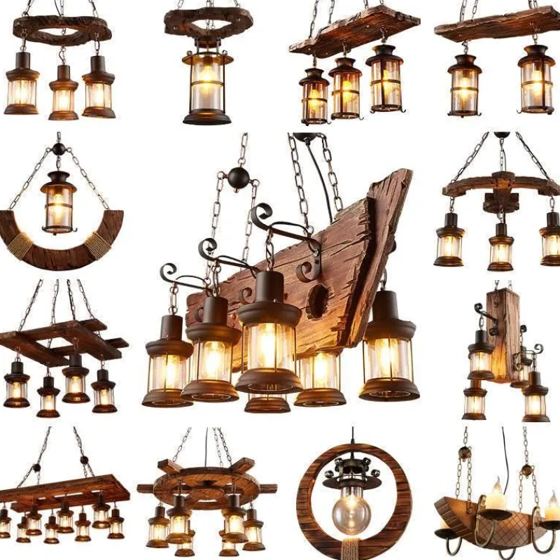 Comfort u0026 Style Beleuchtung-Vintage Pendant Light - Retro Wood and Metal Fixture