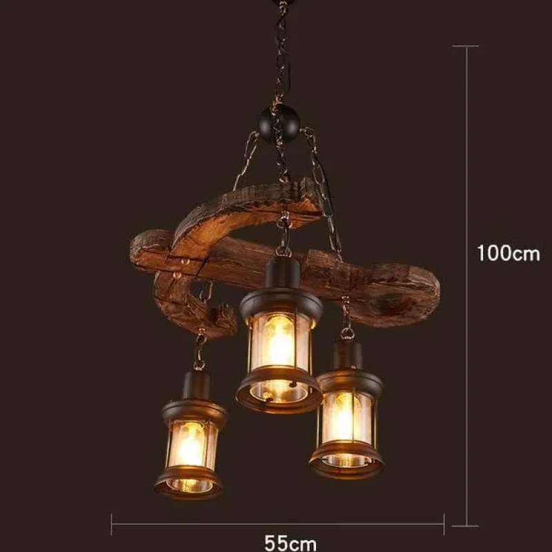 Comfort u0026 Style Beleuchtung-Vintage Pendant Light - Retro Wood and Metal Fixture