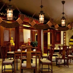 Comfort u0026 Style Beleuchtung-Vintage Pendant Light - Retro Wood and Metal Fixture