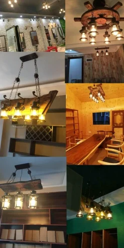 Comfort u0026 Style Beleuchtung-Vintage Pendant Light - Retro Wood and Metal Fixture