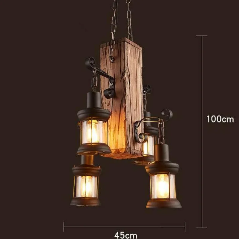 Comfort u0026 Style Beleuchtung-Vintage Pendant Light - Retro Wood and Metal Fixture